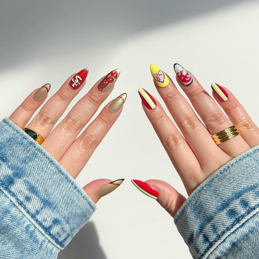 Bold Chiefs Game Day Nails 