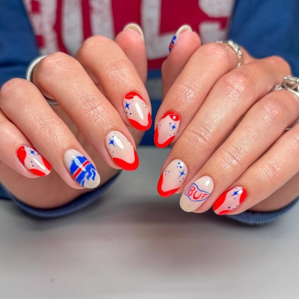 Playbook Inspired Football Nails 