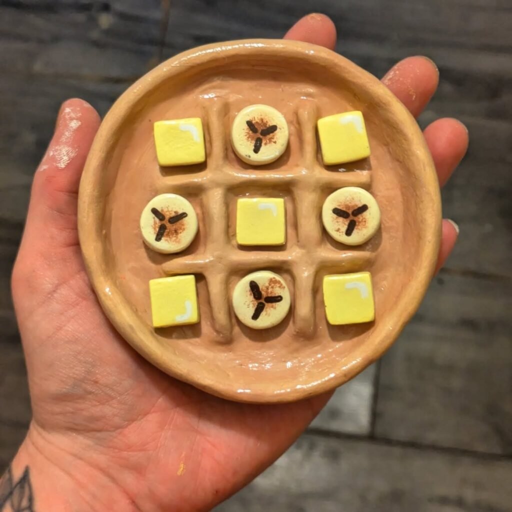 Waffle themed checkers game