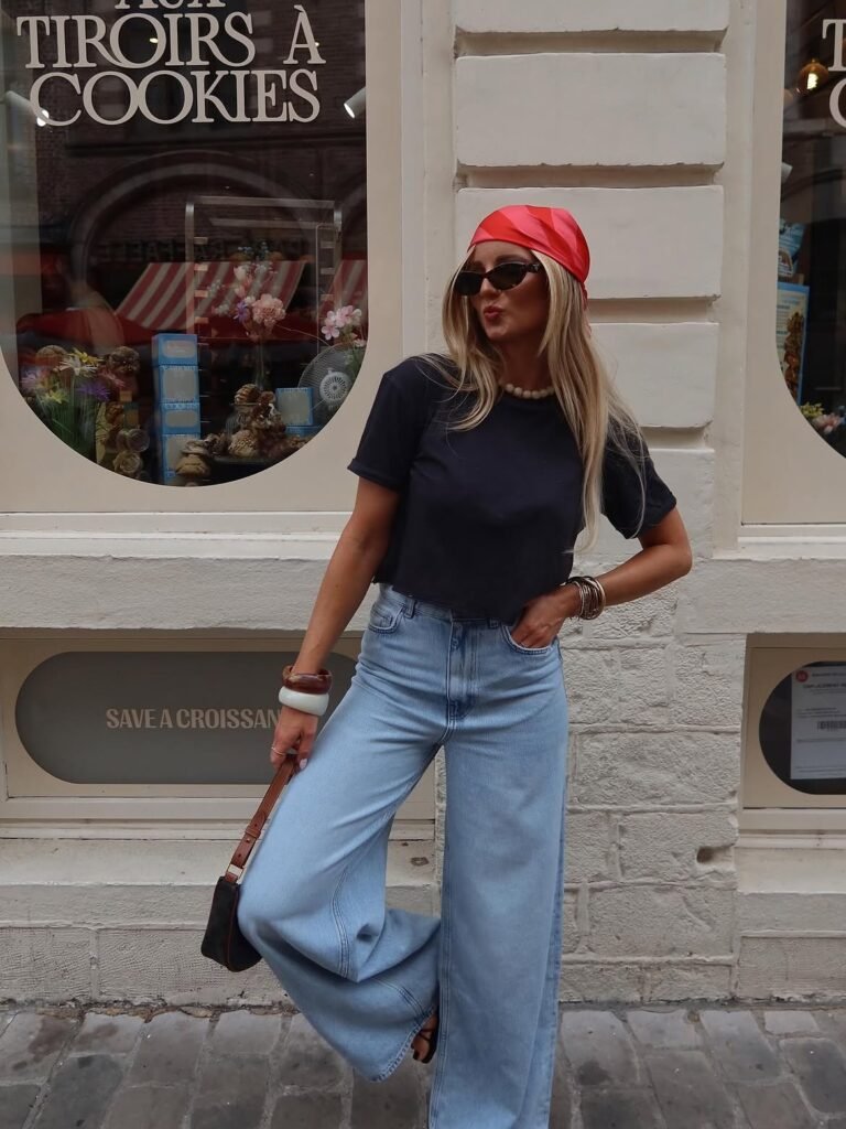 Casual Denim And Red Bandana Look