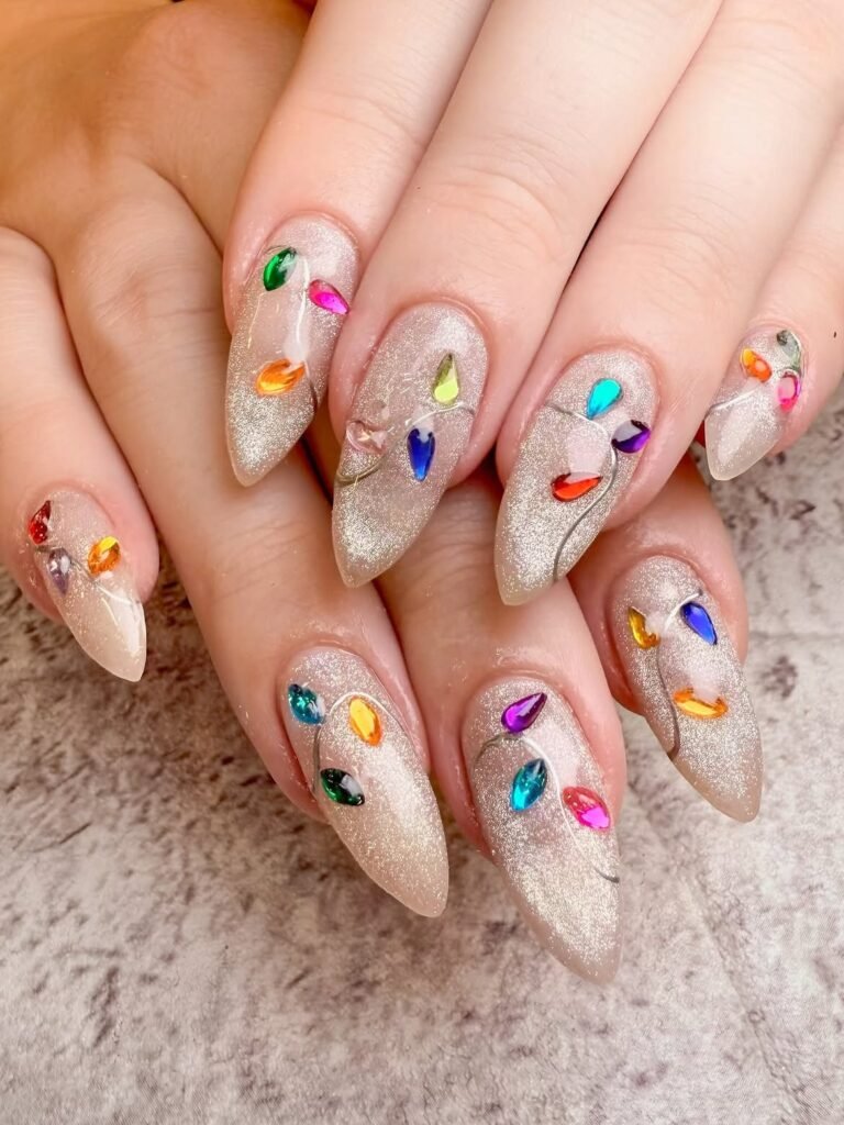 Colorful Gem Nails 