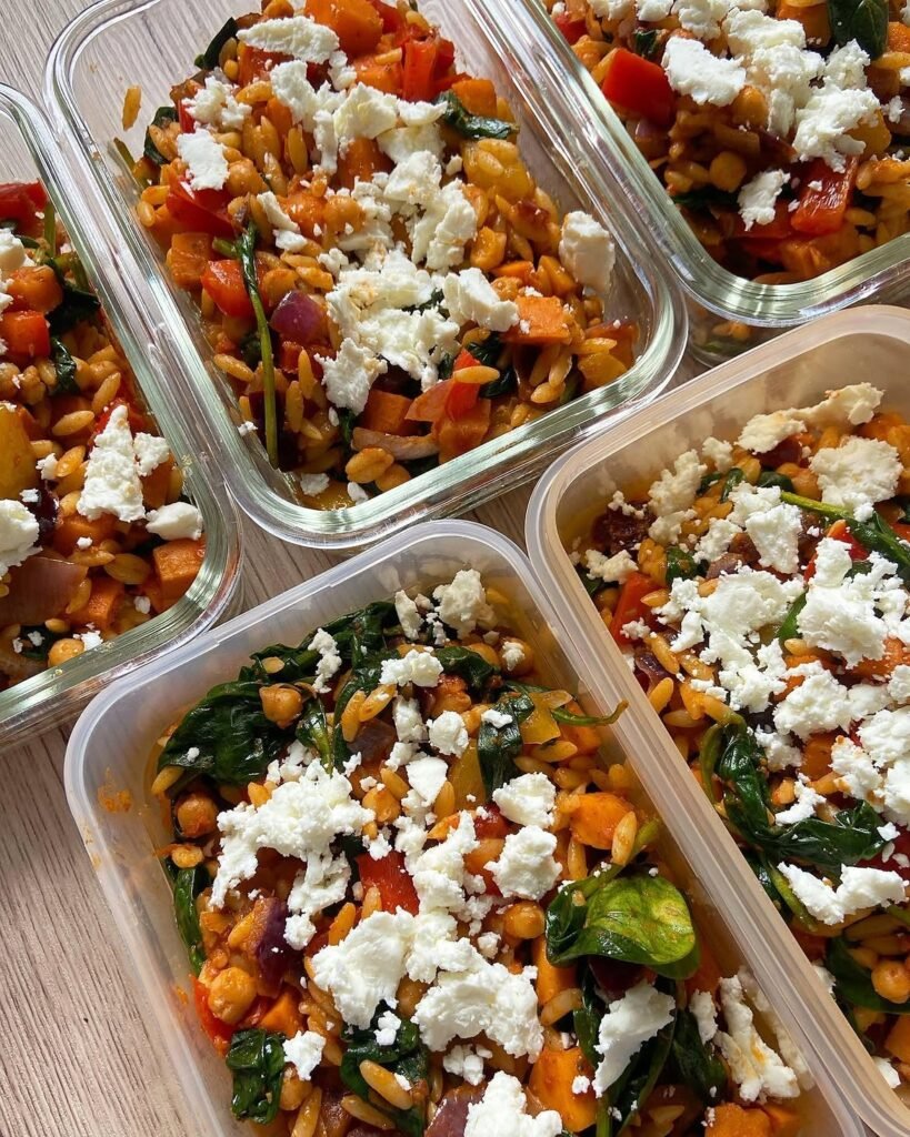 Pesto Roasted Vegetable Orzo