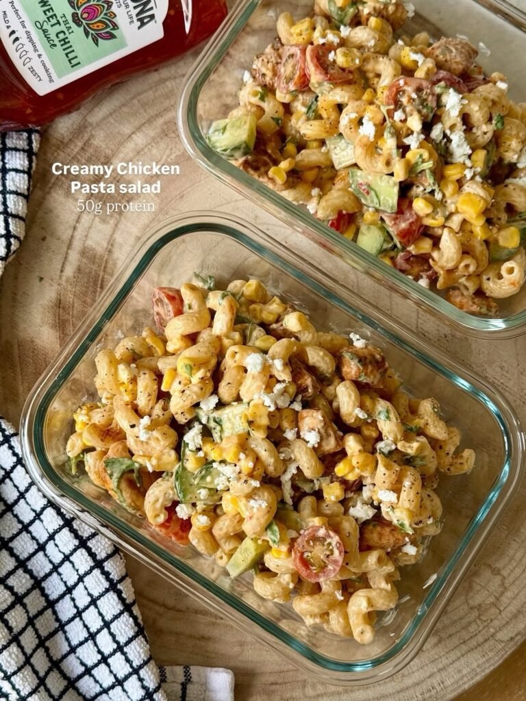 Creamy Chicken Pasta Salad Meal Prep