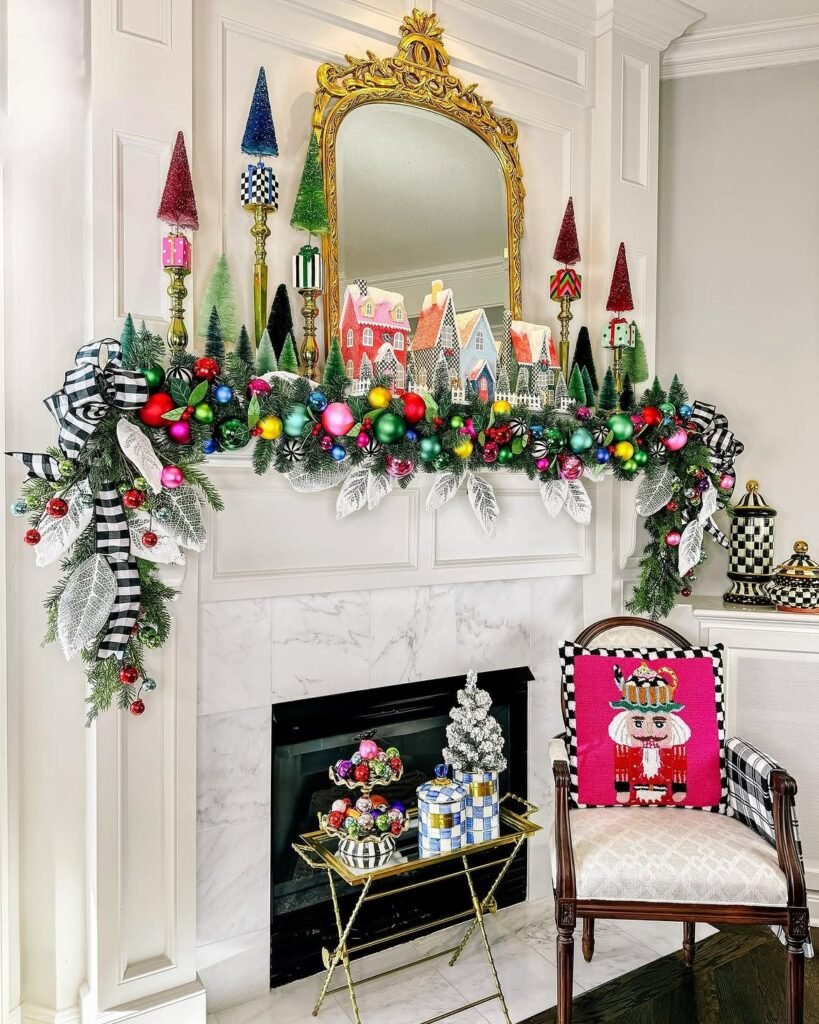 Colorful Maximalist Mantel