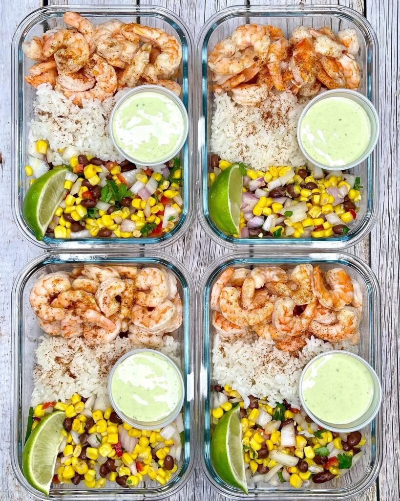 Shrimp Rice And Corn Salsa Meal Prep