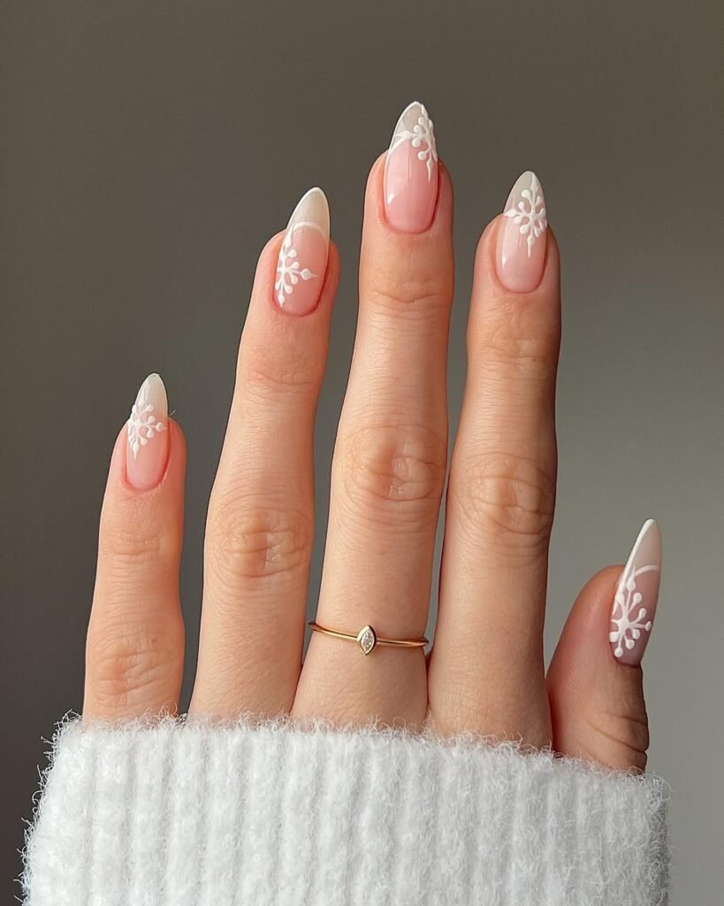 Snowflake French Nails