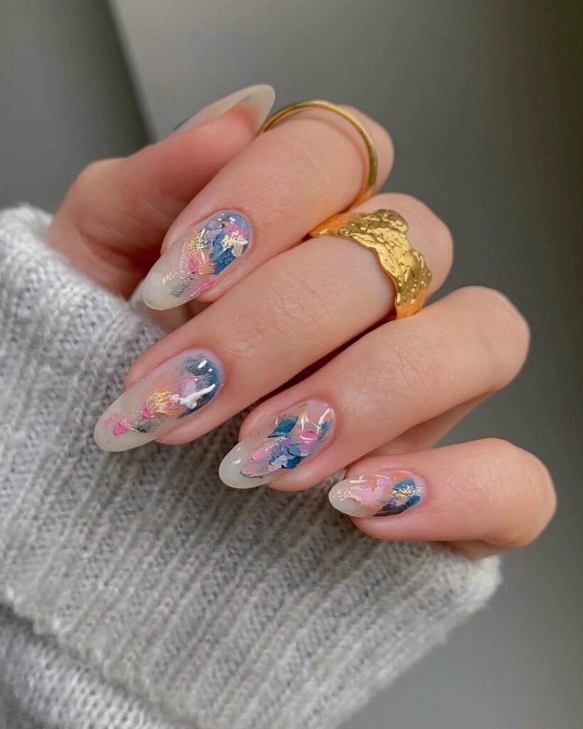 Icy Abstract Nails