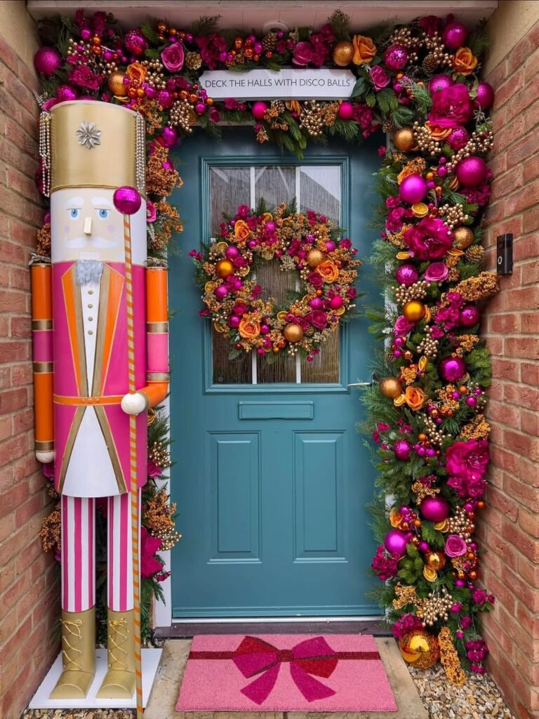 Maximalist Christmas Front Door