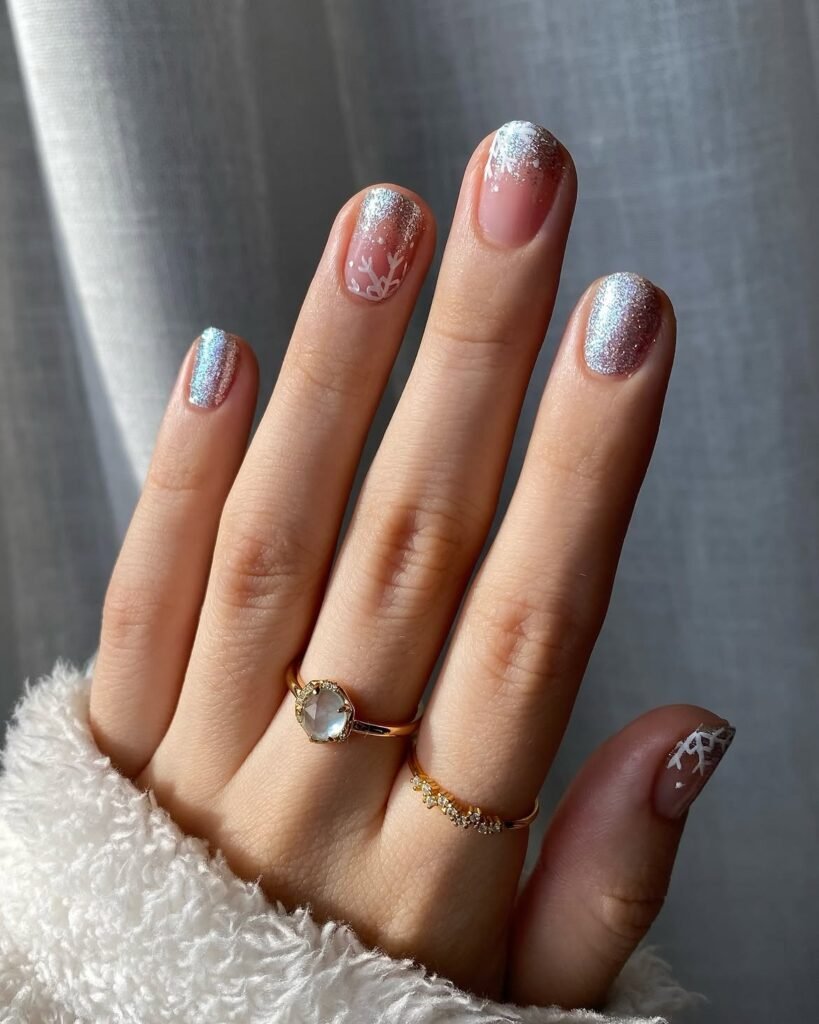 Silver Glitter ombre
