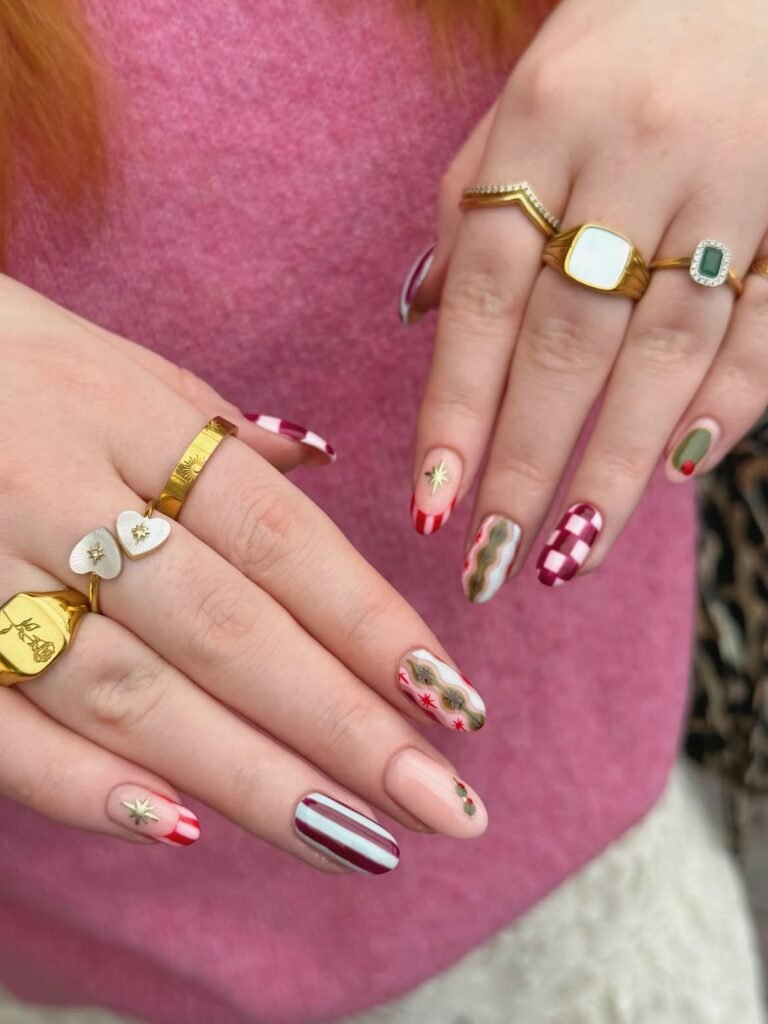 Mix And Match Christmas Nails